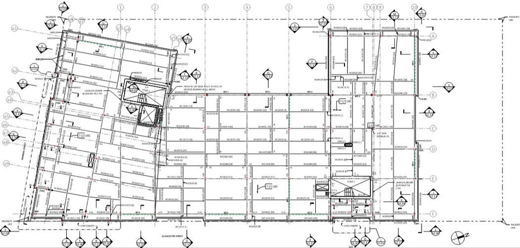 Steel framed podium (Structures Workshop)