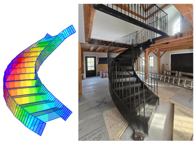Curved stair in private residence